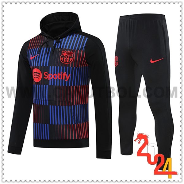 Chaqueta Con Capucha Chandal FC Barcelona Negro/Azul/Rojo 2024 2025