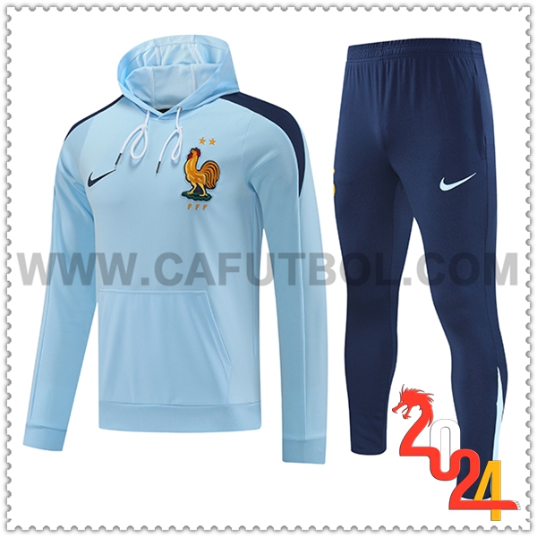 Chaqueta Con Capucha Chandal Francia Azul Claro 2024 2025