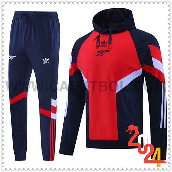 Chaqueta Con Capucha Chandal Arsenal Azul/Rojo/Blanco 2024 2025