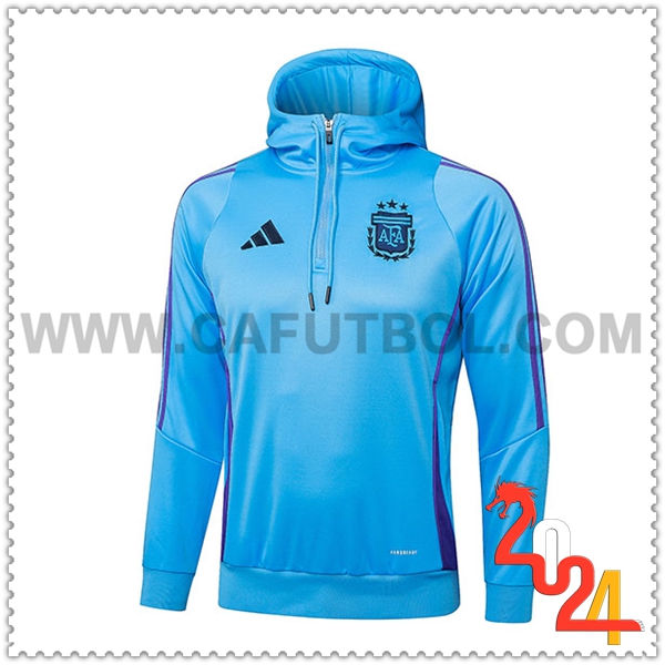 Sudadera Entrenamiento Capucha Argentina Azul/Violeta 2024 2025