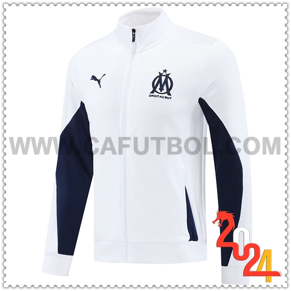 Chaquetas Futbol Marsella Blanco/Azul 2024 2025