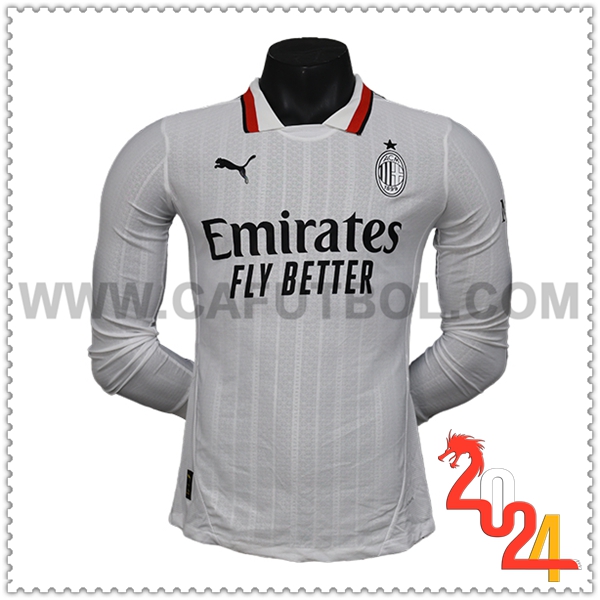 Segunda Camiseta Futbol AC Milan Mangas largas 2024 2025