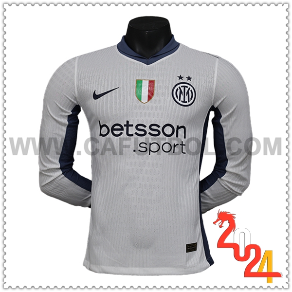 Segunda Camiseta Futbol Inter Milan Mangas largas 2024 2025