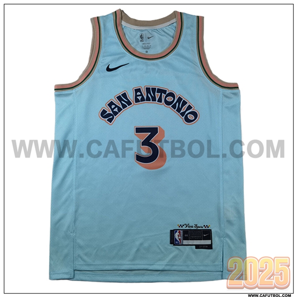 Camisetas San Antonio Spurs (PAUL #3) 2025/26 Azul/Naranja