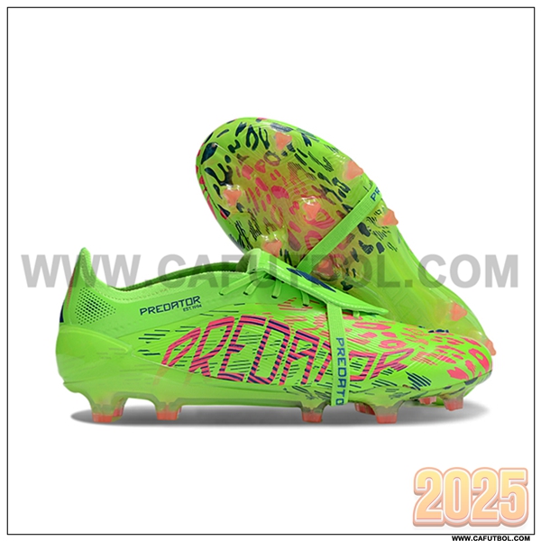 Adidas Zapatos de Futbol 25 Predator Elite Tongue FG Verde/Rojo