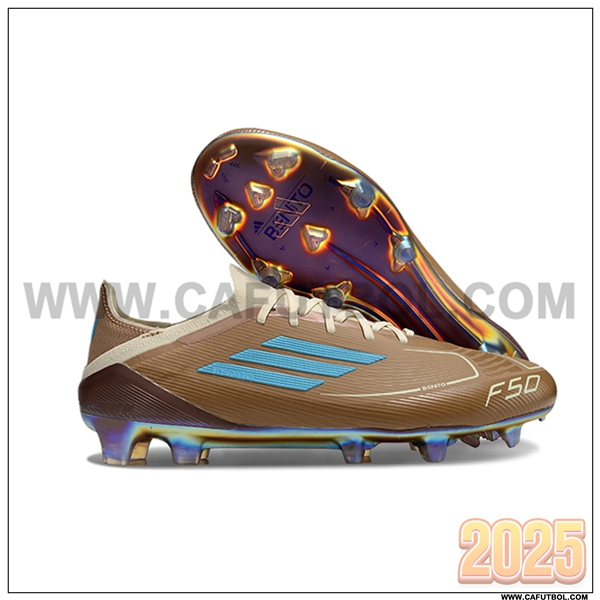 Adidas Zapatos de Futbol F50 Elite FG Marrón/Azul -03