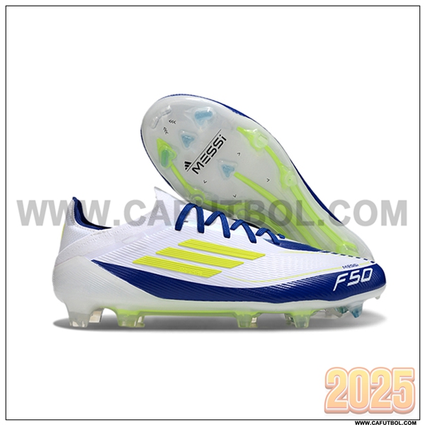 Adidas Zapatos de Futbol F50 Elite FG Blanco/Amarillo/Azul