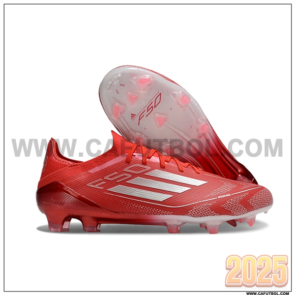 Adidas Zapatos de Futbol F50 Elite FG Rojo/Gris -02