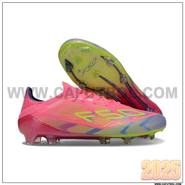 Adidas Zapatos de Futbol F50 Elite FG Rosa/Verde/Violeta -02