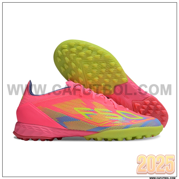 Adidas Zapatos de Futbol F50 PRO TF Rosa/Verde/Azul