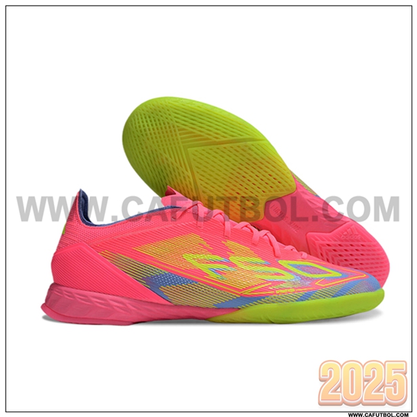 Adidas Zapatos de Futbol F50 PRO IC Rosa/Verde/Azul