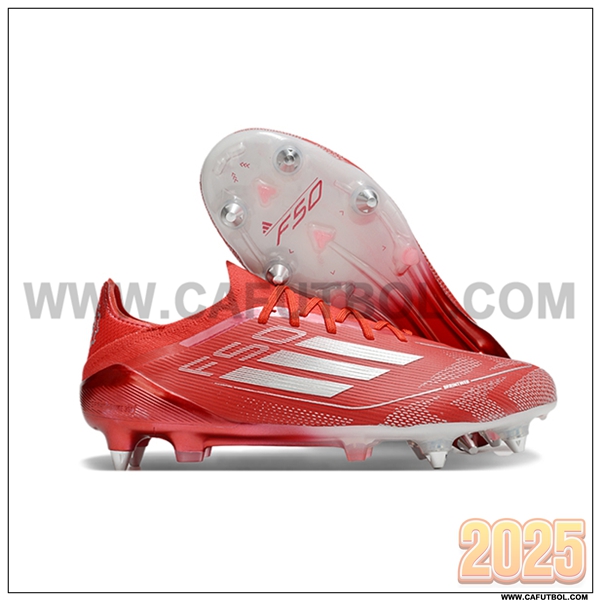 Adidas Zapatos de Futbol F50 Elite SG Rojo/Gris -02