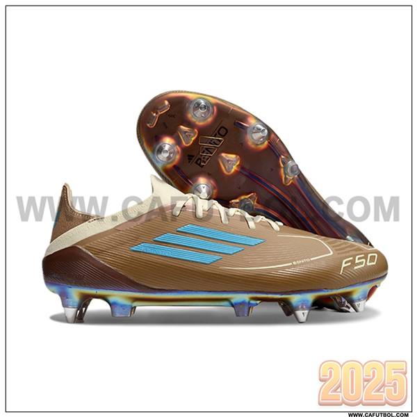 Adidas Zapatos de Futbol F50 Elite SG Marrón/Azul -03