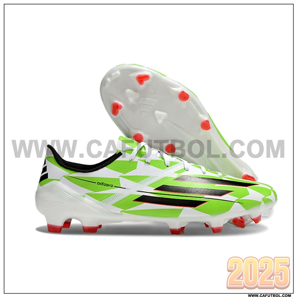 Adidas Zapatos de Futbol F50 Elite FG Blanco/Verde/Negro -02