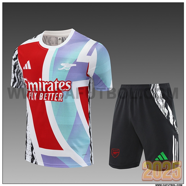 Camiseta Entrenamiento Arsenal Ninos Blanco/Azul/Rojo 2025 2026